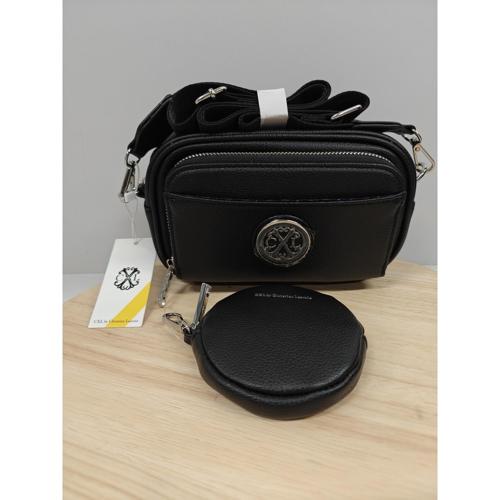 CXL by Christian Lacroix‎ Crossbody Bag Womens Black Eve Pebble Camera Pouch